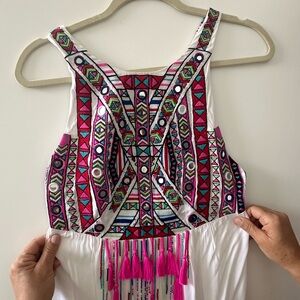 Cool boho dress- gorgeous colors and fits well!